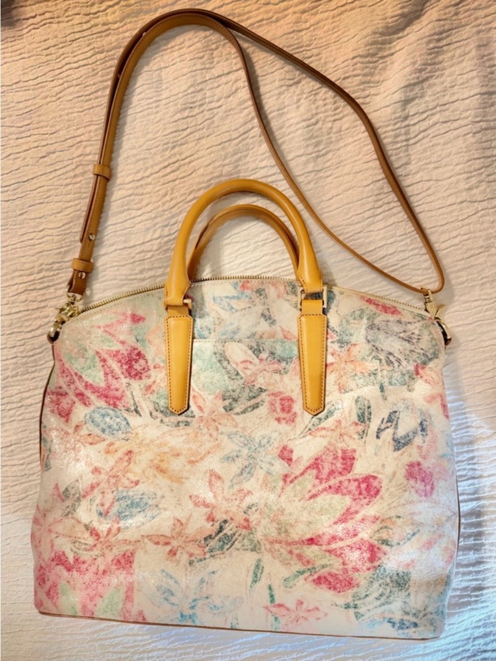 Authentic Brahmin Creme Talitha Large Duxbury Satchel Multicolor - Picture 11 of 16